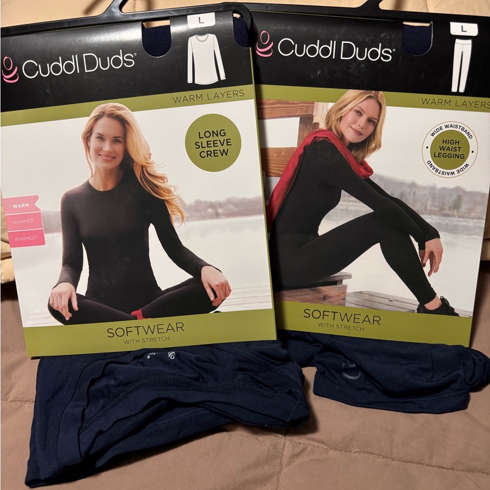 Cuddl Duds Black Softwear Set